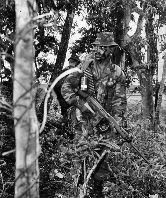 SAS Trooper T.H. Maaka, in the jungles of southern Malaysia training for deployment in Vietnam in 1971