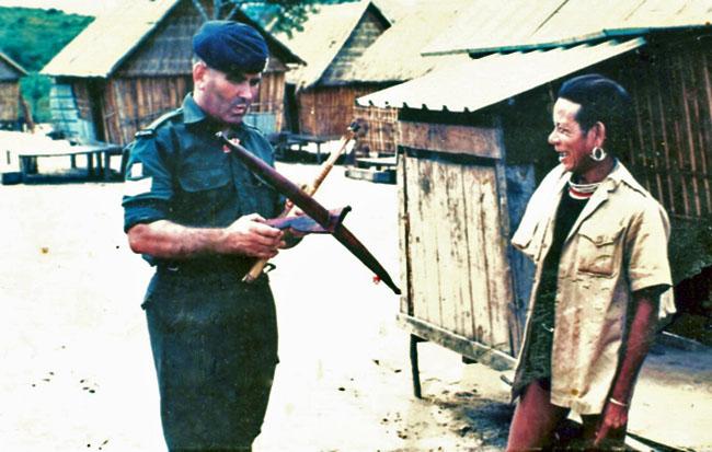 Ken Treanor with Montagnard villager Ken Treanor with Montagnard villager