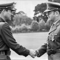 Dudley Young (right) recieves his Long Service & Good Conduct Medal, October 1980