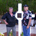 Nigel Martin and Willie Walker [right] at the Long Tan Cross, Anzac Day 2010