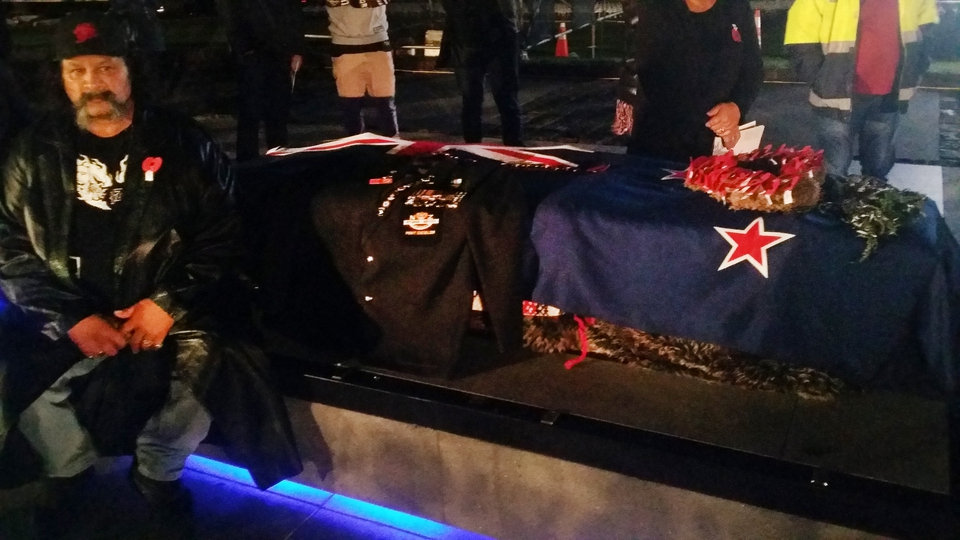 LBdr Francis (Frank) Toko's coffin, Anzac Day 2017