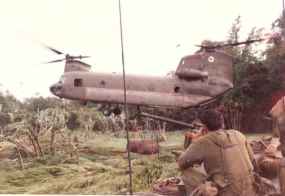 Chinook helicopter, Operation Hermit Park, 1971