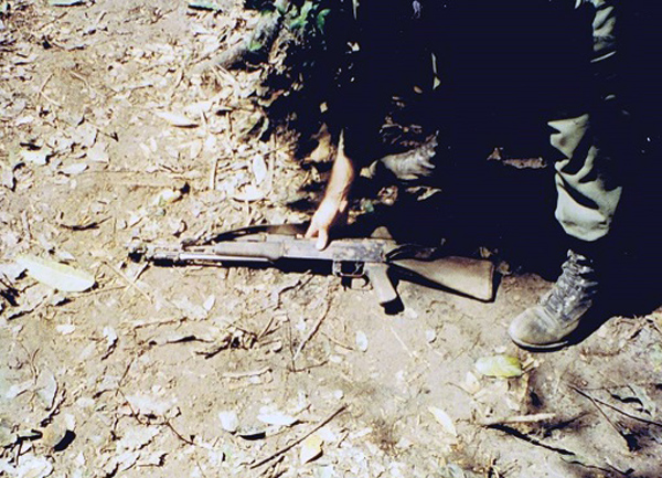 Captured AK47 assault rifle
