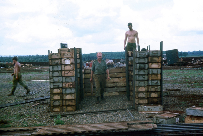 W3 Company soldiers building bunker at FSB Le Loi, circa 1970