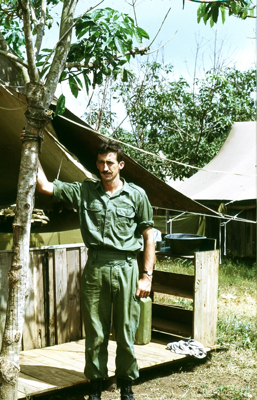 Gunner Fred Littin at Nui Dat, circa 1968–1969.