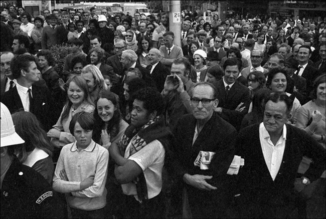 Spectators line the parade route - 161 Battery parade, 12 May 1971