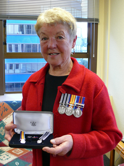Avis Wilkes receives her medals, May 2008