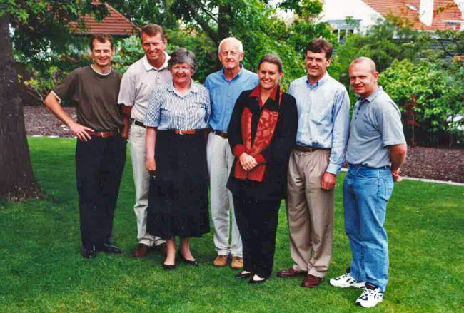 Brian McMahon with his family in 2000.