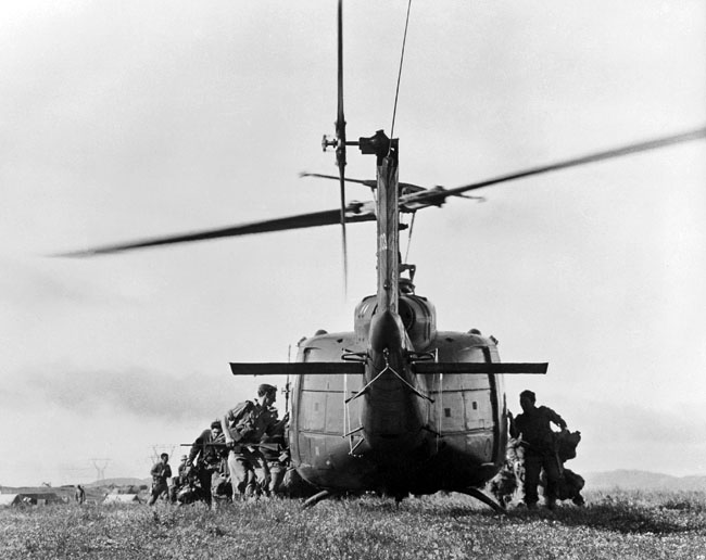 Troops board helicopter in New Zealand, c. 1970s