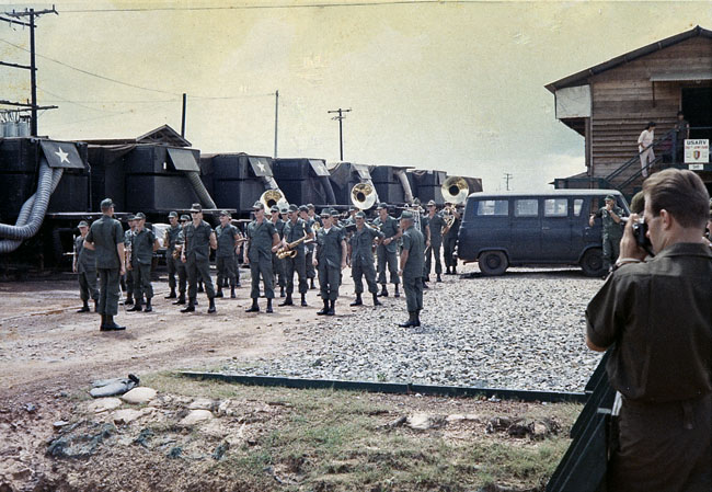 The USARV Band plays for the New Zealanders at Long Binh - 1RNZIR Band Tour, 1969