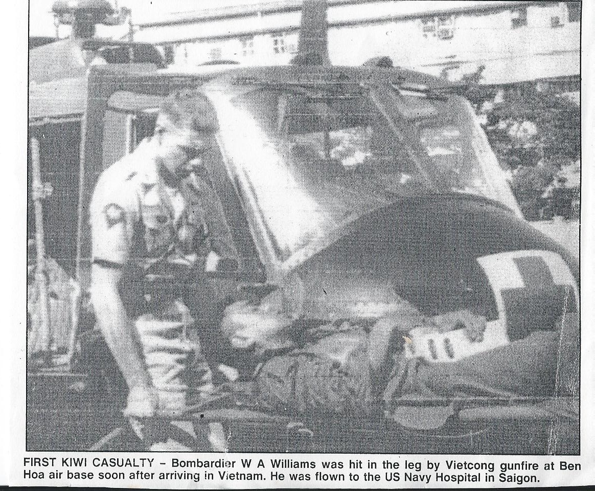 LBdr Wally Williams arrives at US Navy hospital in Saigon, 31 July 1965