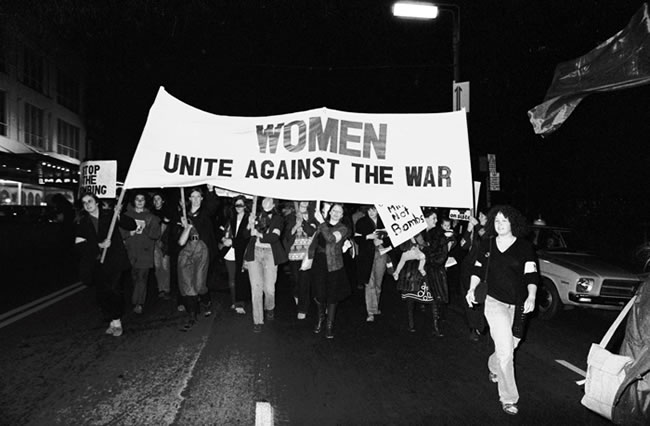 Women protest against the Vietnam War in Auckland, 1972