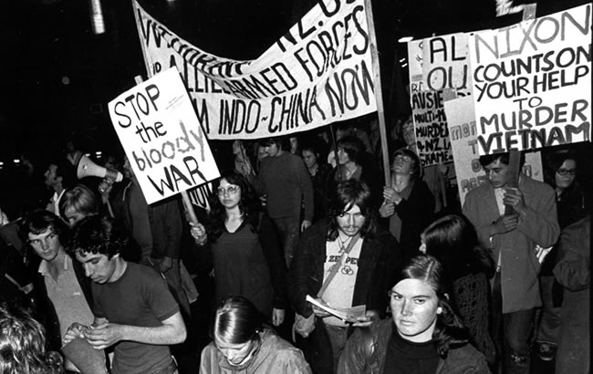 Anti-war protest in Auckland, 21 April 1972