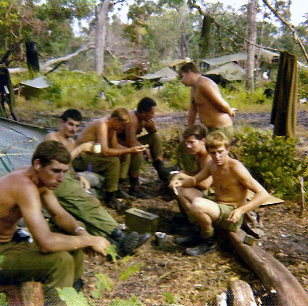 161 Battery gunners taking a breather, 1970