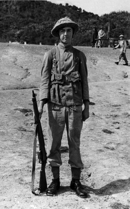 Frank Wydur during compulsory military training, 1952