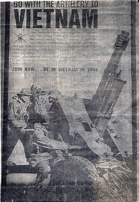 New Zealand artillery recruitment poster, 1965