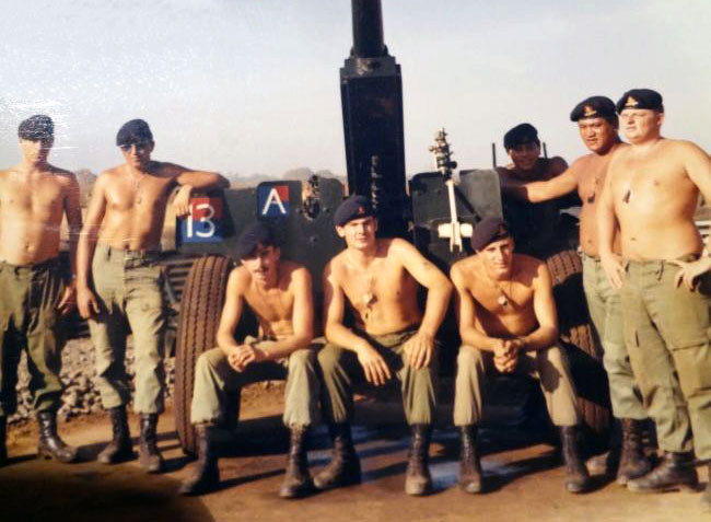 Heta Tobin's gun crew at Nui Dat, Vietnam, 1970