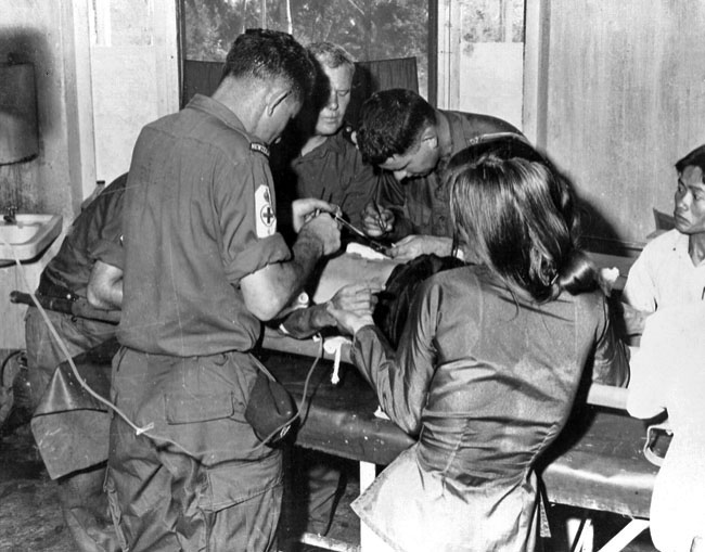 Surgery at Bong Son dispensary, circa 1967