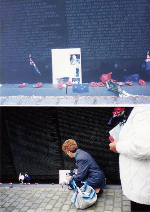 Lynne Hawkins at the Vietnam Veterans Memorial in Washington DC