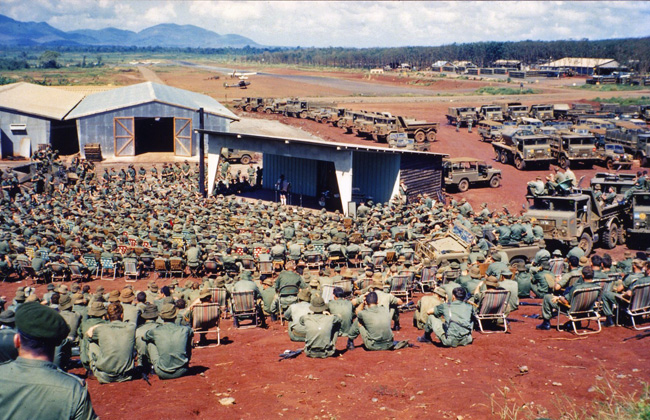 Soldiers watch a concert at Luscombe Bowl, circa 1968-1969