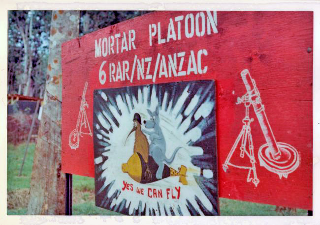 Mortar Platoon, 6RAR/NZ (Anzac) Battalion sign