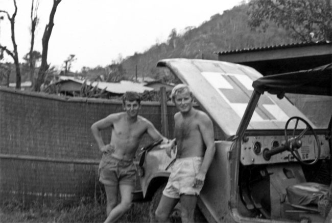 Dennis Montgomery and Rob Meir at Ah Khe, 1969