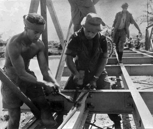 NEWZAD engineers working on bridge in South Vietnam, circa 1964