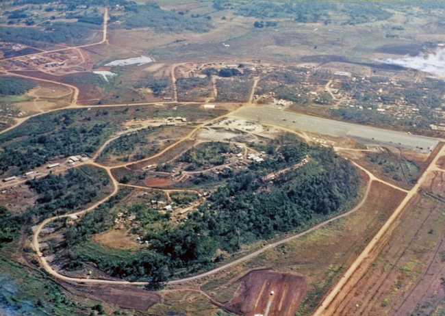 Aerial view of Nui Dat base, circa 1968-1969