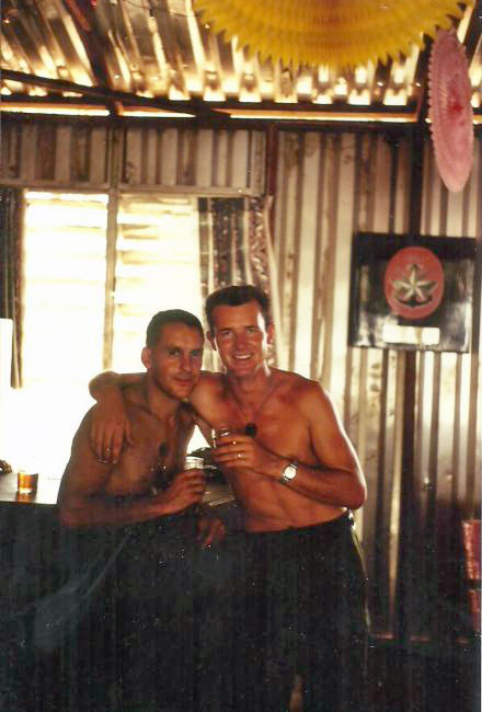 Phil Hollingsworth and G. D. Stevenson off duty at Nui Dat, 1967