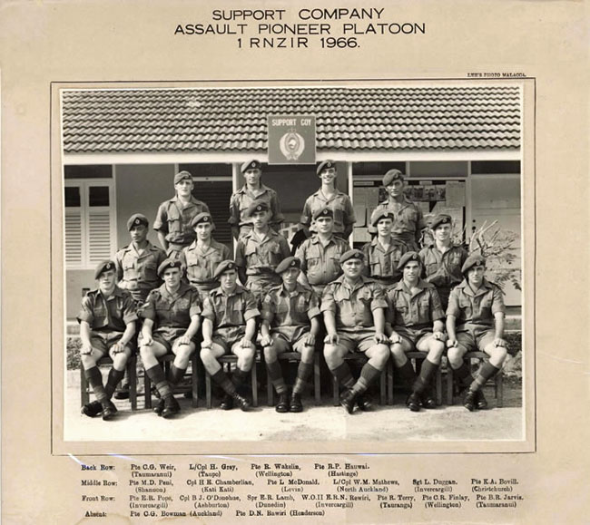Assault Pioneer Platoon of Support Company 1RNZIR in 1966