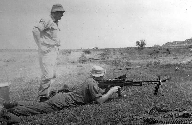 Machine gun training at Chi Lang, 1972