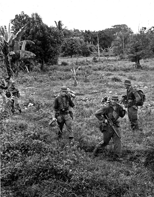 New Zealand soldiers on patrol, circa 1969