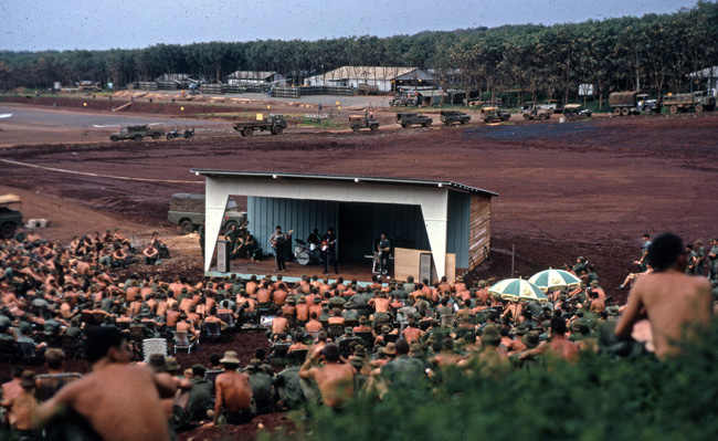 Soldiers watching concert at Luscombe Bowl, circa 1966-1967