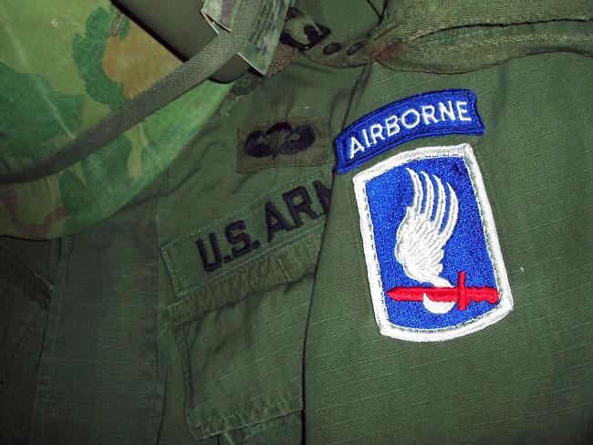 United States 173rd Airborne shirt and helmet United States 173rd Airborne shirt and helmet