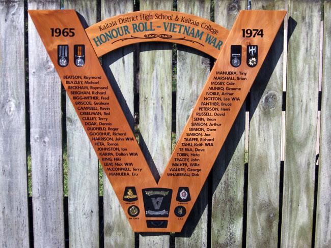 Kaitaia District High School & Kaitaia College Vietnam War Honour Roll Kaitaia District High School & Kaitaia College Vietnam War Honour Roll