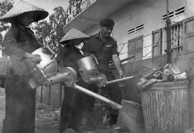 Spraying for insects at Qui Nhon, 1968 Spraying for insects at Qui Nhon, 1968