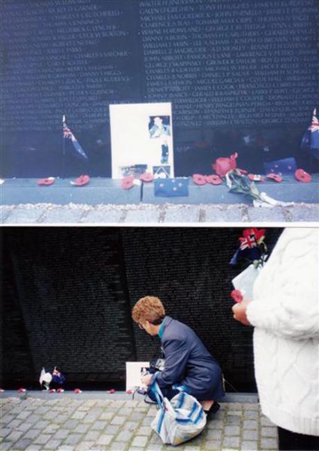 Lynne Hawkins at the Vietnam Veterans Memorial in Washington DC Lynne Hawkins at the Vietnam Veterans Memorial in Washington DC