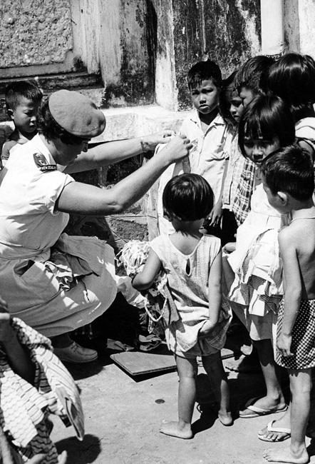 Charge Sister Pamela Miley with Vietnamese orphans, circa 1969 Charge Sister Pamela Miley with Vietnamese orphans, circa 1969