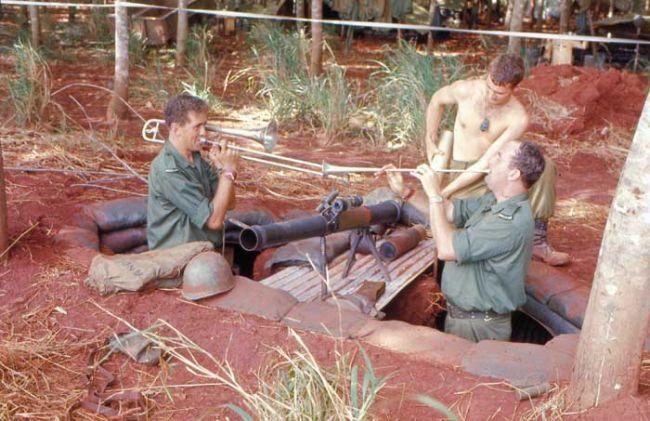 1RNZIR Band Tour Vietnam 1969 - Mortar dugout 1RNZIR Band Tour Vietnam 1969 - Mortar dugout