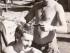 RW Urwin (left) getting his hair cut, circa 1968-1969