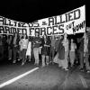 Protesters march on the United States Consulate in Auckland, 1972