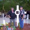 Nigel Martin and Willie Walker [right] at the Long Tan Cross, Anzac Day 2010