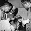 New Zealand Services Medical Team treat a Vietnamese child, Bin Dinh Province, 1970