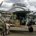 Unloading medical supplies from an RNZAF Bristol 170 Freighter