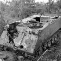 Burnt out Australian APC at FSB Coogee, May 1968