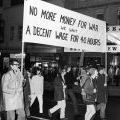 Union supporters during anti-Vietnam War protest Union supporters during anti-Vietnam War protest